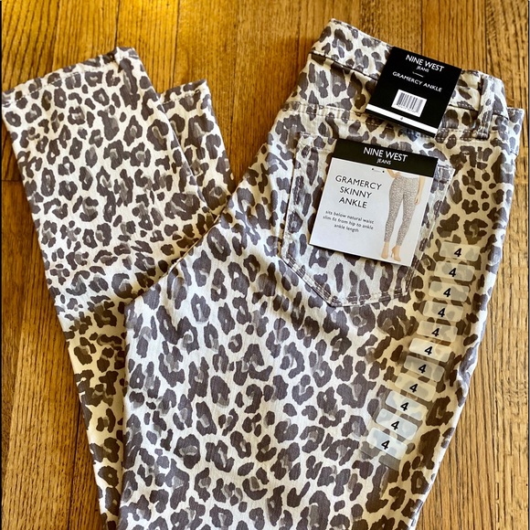 Nine West Denim - Nine West Leopard Print Skinny Ankle Jeans